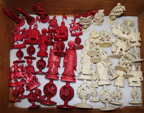 An ivory chess set